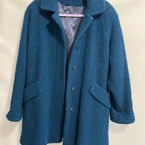 Utex Vintage winter coat popcorn material blue EUC. Sz 6 lined deep pockets